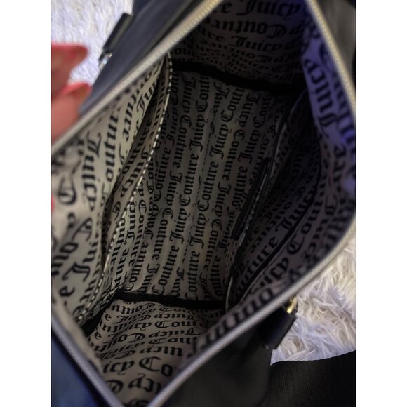 Juicy Couture Black Rhinestone Logo Mini Satchel With Adjustable Strap & Gold - Picture 12 of 15